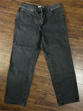 Black Straight-Leg Jeans